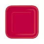 Χάρτινα πιάτα τετράγωνα κόκκινο - 14τμχ.