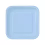 Χάρτινα πιάτα τετράγωνα σιέλ - 14τμχ.
