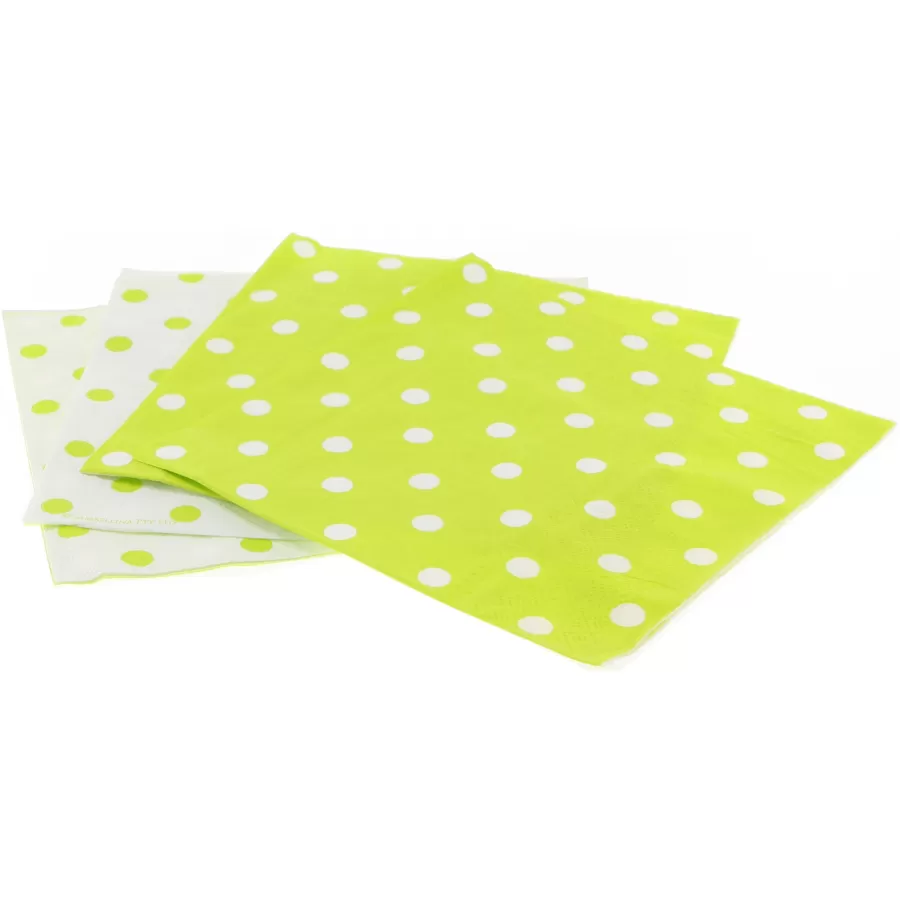 Χαρτοπετσέτες πουά λαχανί