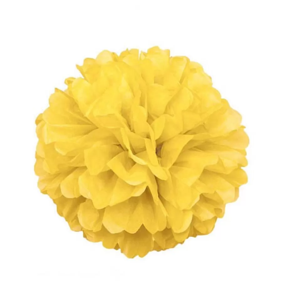 Χάρτινο pom pom κίτρινο Χάρτινο pom pom κίτρινο