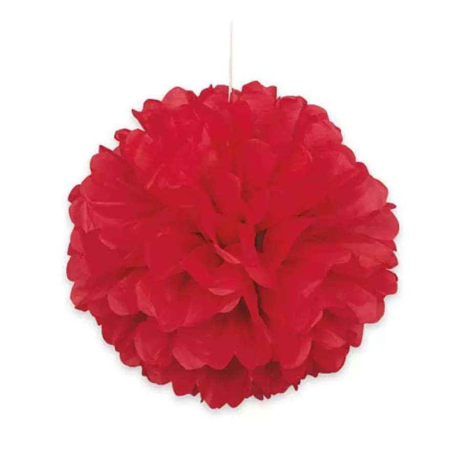 Χάρτινο pom pom κόκκινο