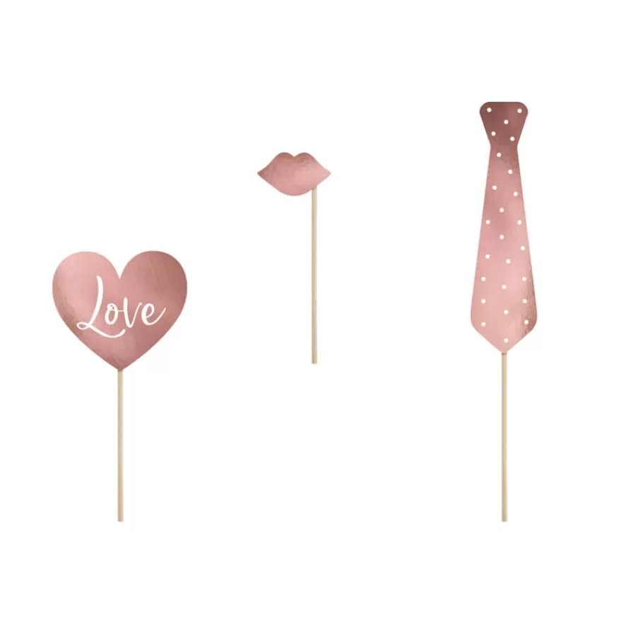 Photo booth props - Rose Gold Wedding