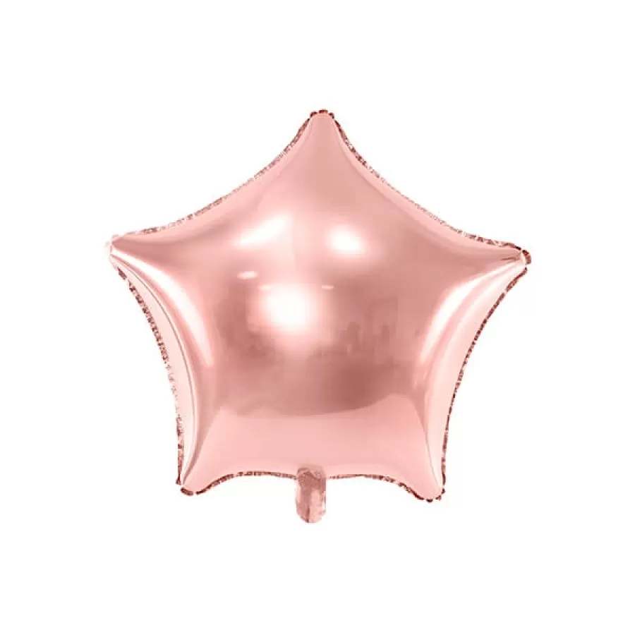 Μπαλόνι Αστέρι ροζ χρυσό foil - 48εκ.