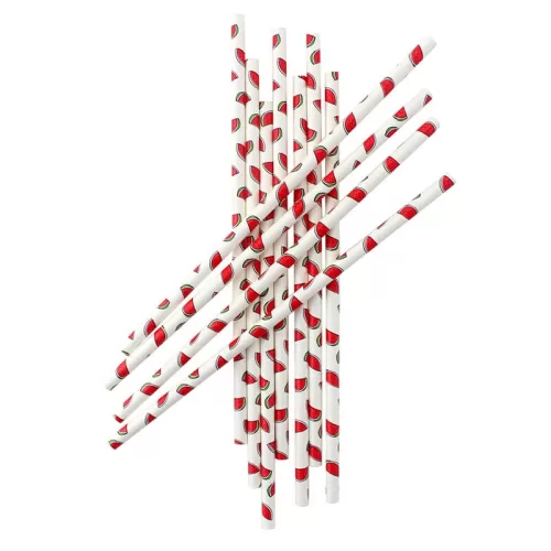 Χάρτινα καλαμάκια Καρπούζι - 10 τμχ.