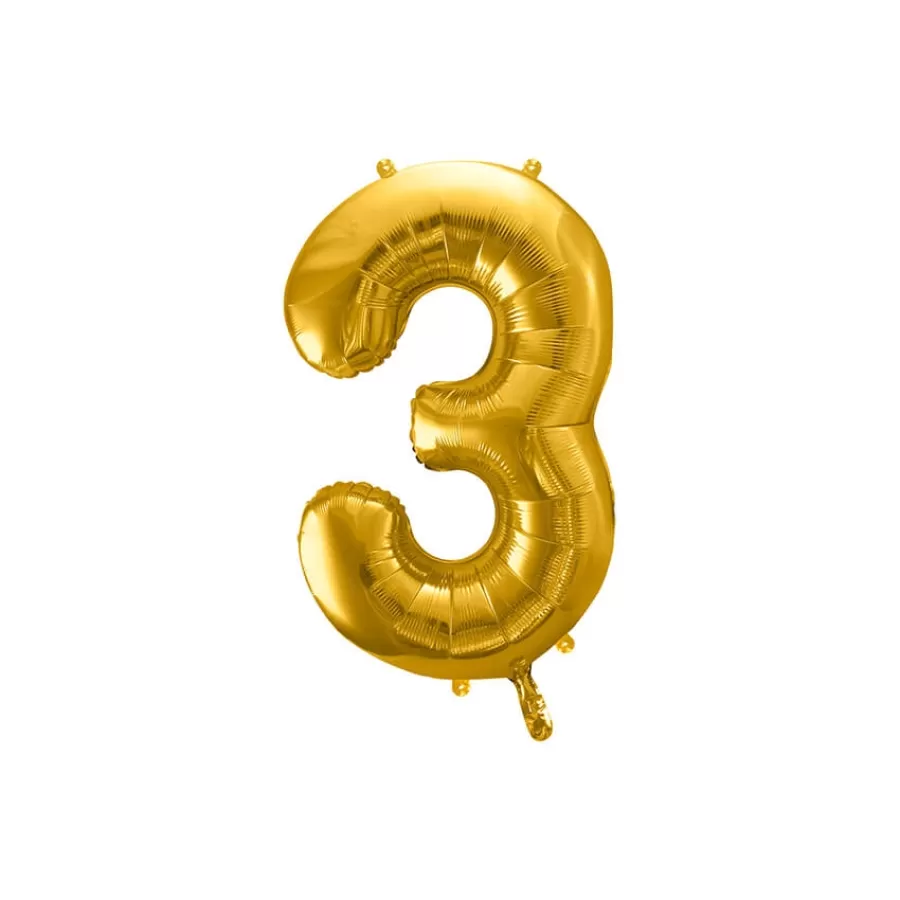 Μπαλόνι Αριθμός 3 χρυσό - 86εκ.