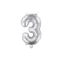 Μπαλόνι Αριθμός 3 ασημί - 35εκ.
