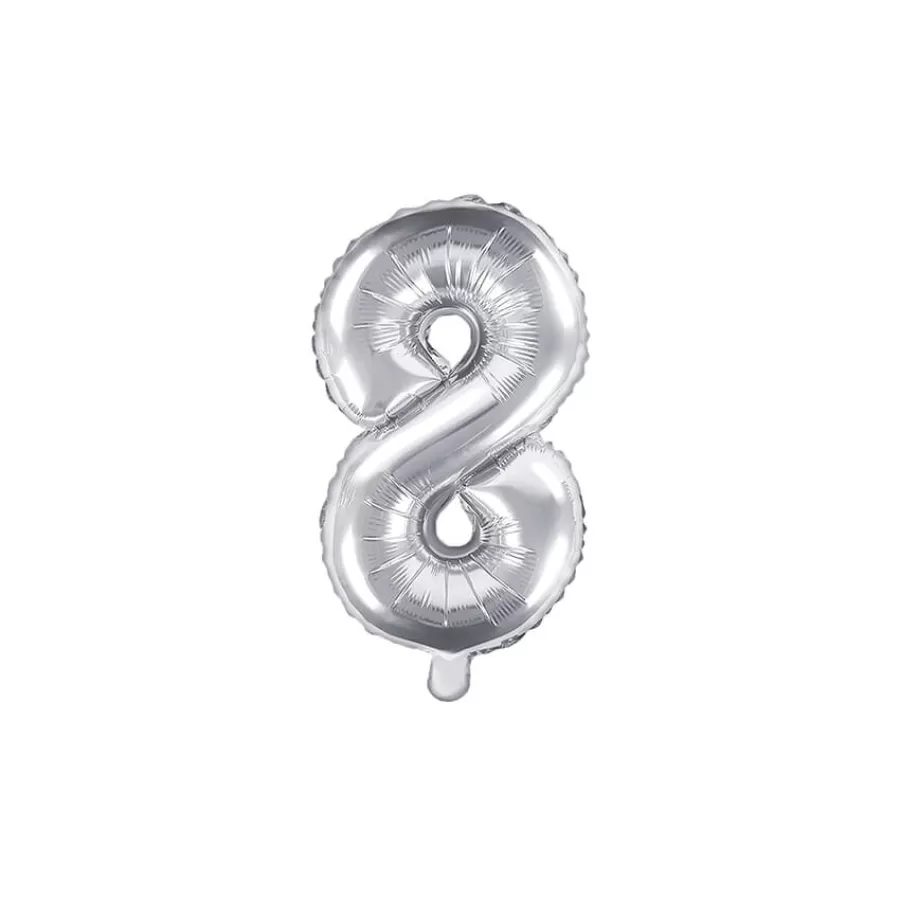 Μπαλόνι Αριθμός 8 ασημί - 35εκ.