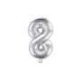 Μπαλόνι Αριθμός 8 ασημί - 35εκ.