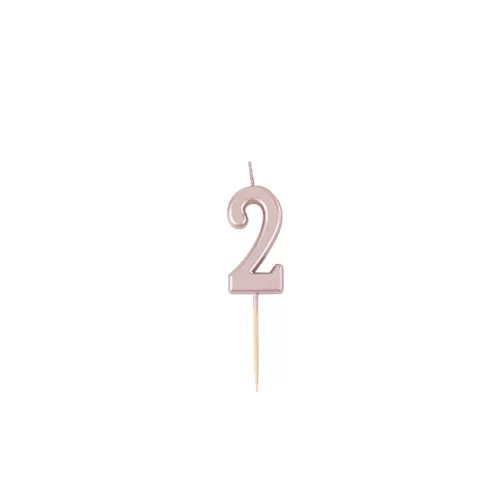 Κεράκι μίνι Αριθμός 2 rose gold