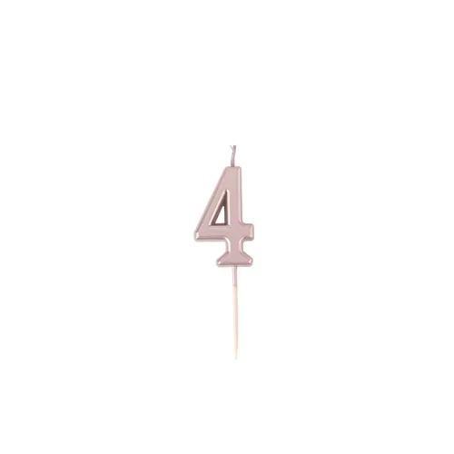 Κεράκι μίνι Αριθμός 4 rose gold