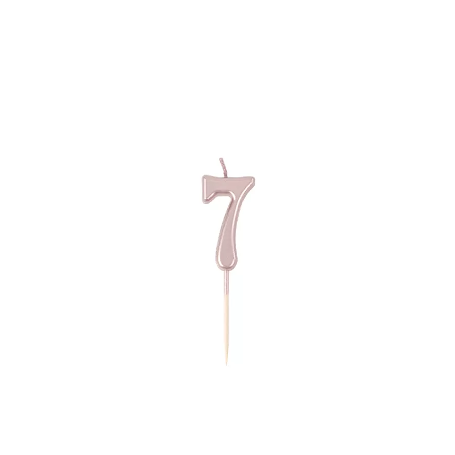 Κεράκι μίνι Αριθμός 7 rose gold