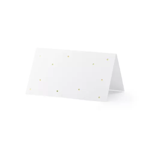 Place cards Λευκά με χρυσό πουά - 10 τμχ.