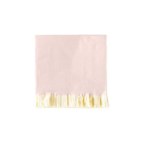 Χαρτοπετσέτες cocktail ροζ με κρόσια - 25 τμχ.