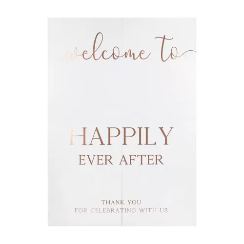 Welcome Sign για γάμο με rose gold γράμματα