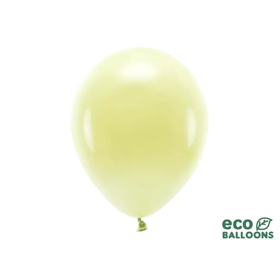 Μπαλόνια οικολογικά κίτρινο ανοιχτό 30εκ. - 10τμχ.