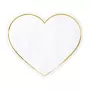Χαρτοπετσέτες Καρδιά λευκή με χρυσό περίγραμμα - 20τμχ.