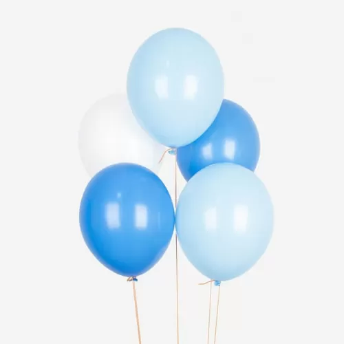 Μπαλόνια σιέλ/ μπλε/ λευκά - 10τμχ.