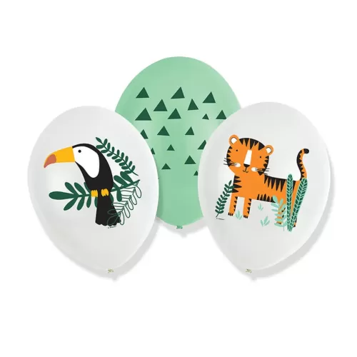 Μπαλόνια Ζωάκια της Ζούγκλας - Get Wild - 6τμχ.