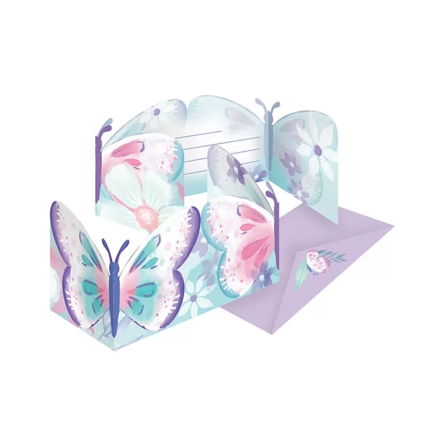 Προσκλήσεις για πάρτυ - Πεταλούδες - 8τμχ.