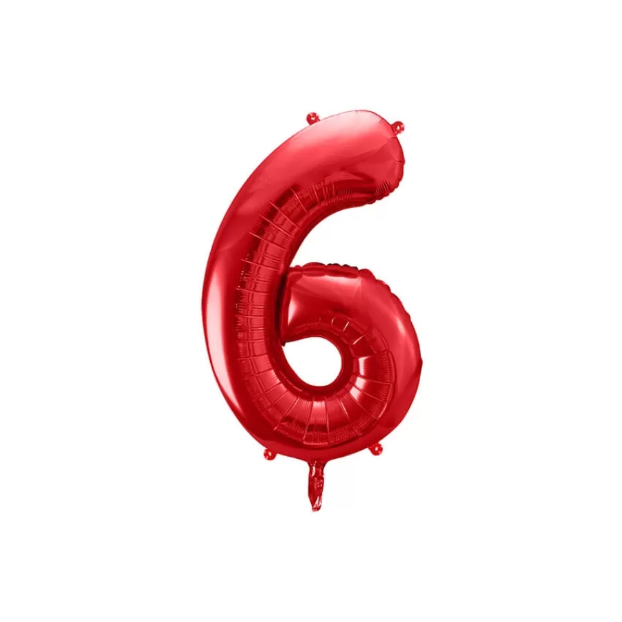 Μπαλόνι Αριθμός 6 κόκκινο - 86εκ. Μπαλόνι Αριθμός 6 κόκκινο - 86εκ.