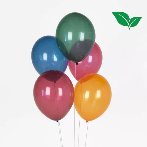 Μπαλόνια διάφανα μπλε/πράσινα/μπορντό/φούξια/πορτοκαλί - 10τμχ.