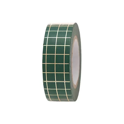 Washi tape καρό πράσινο/χρυσό