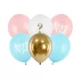 Σετ μπαλόνια Boy or Girl ροζ/σιέλ/χρυσό/λευκό - 6τμχ.