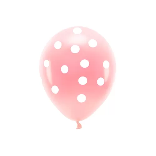 Μπαλόνια οικολογικά πουά ροζ 30εκ. - 6τμχ.