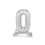 Μπαλόνι με βάση - Αριθμός 0 ασημί