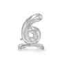 Μπαλόνι με βάση - Αριθμός 6 ασημί