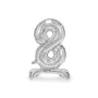 Μπαλόνι με βάση - Αριθμός 8 ασημί