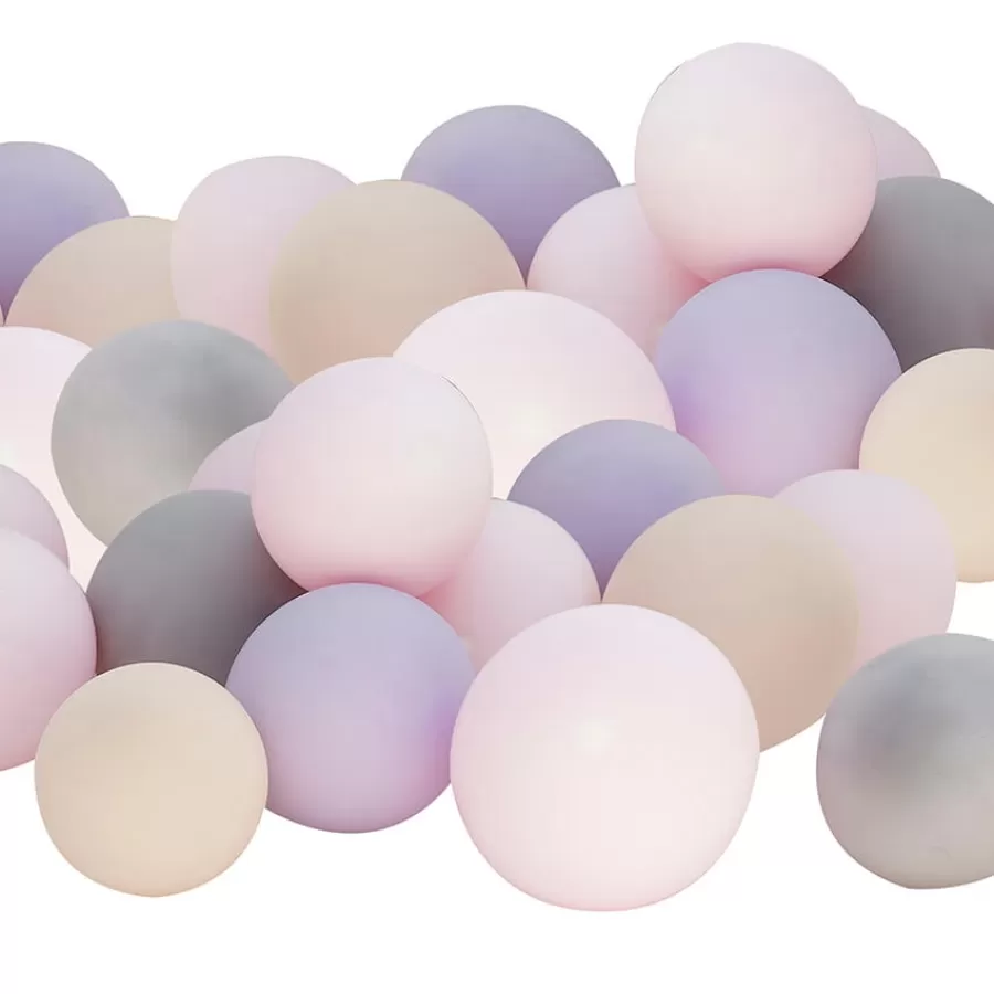 Σετ μπαλόνια 5'' για Balloon Mosaics - ροζ/γκρι/nude/λιλά - 40τμχ.