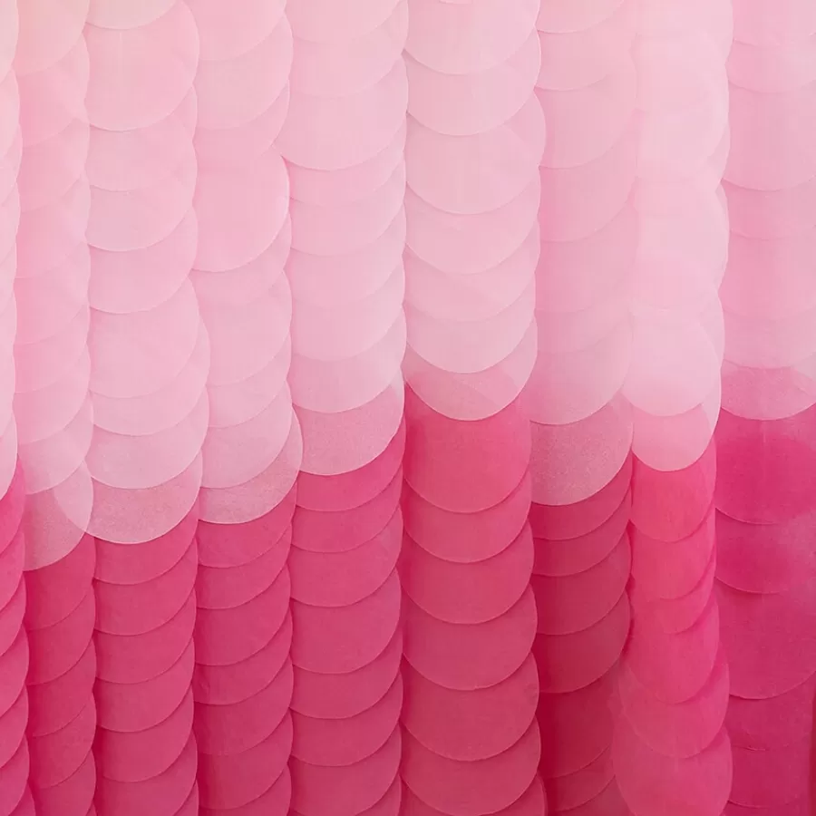 Backdrop από χάρτινους κύκλους ροζ ombre