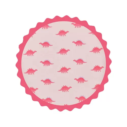 Χάρτινα πιάτα Δεινόσαυρος ροζ - 8τμχ.