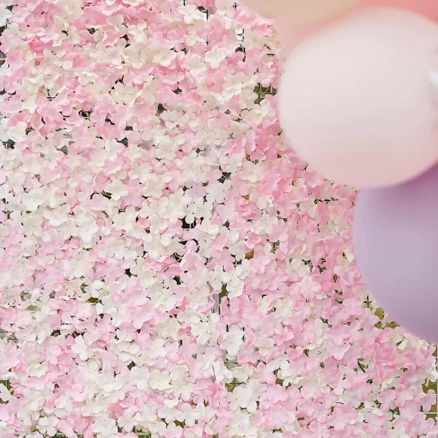 Πάνελ με λουλούδια ροζ & λευκά για τη διακόσμηση τοίχου