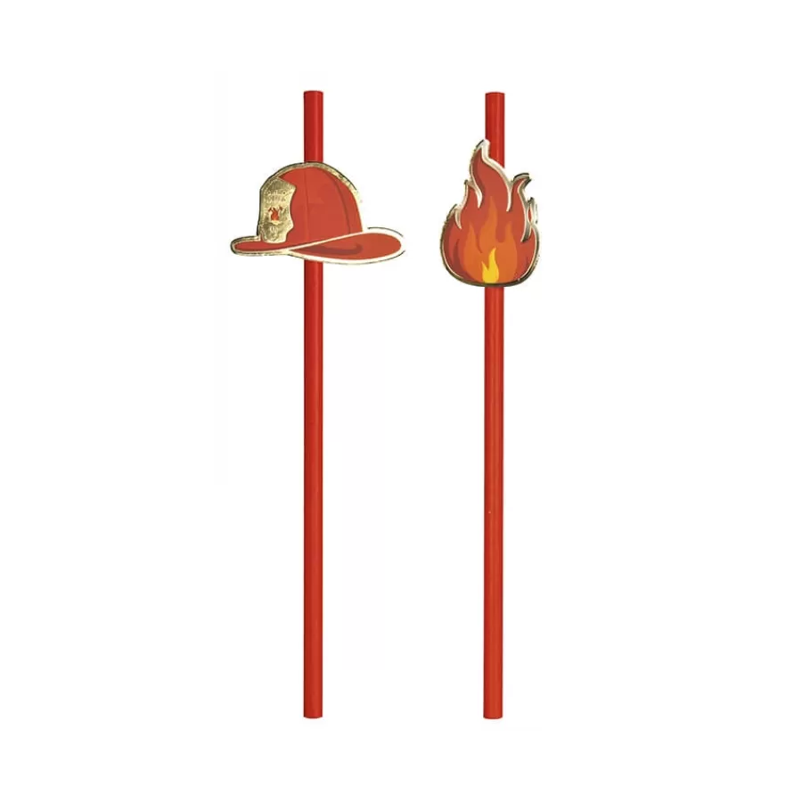 Χάρτινα Καλαμάκια Πυροσβέστης - 10τμχ.