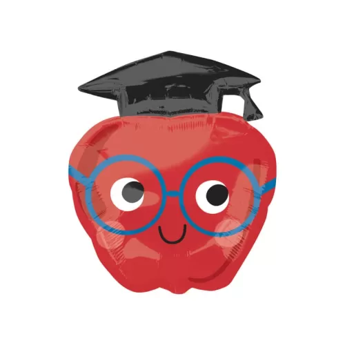 Μπαλόνι Μήλο με καπέλο αποφοίτησης & γυαλάκια