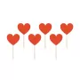 Διακοσμητικά για cupcakes Καρδούλες ανοιχτό κόκκινο - 6τμχ.