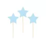Διακοσμητικά για cupcakes Αστεράκια σιέλ - 6τμχ.
