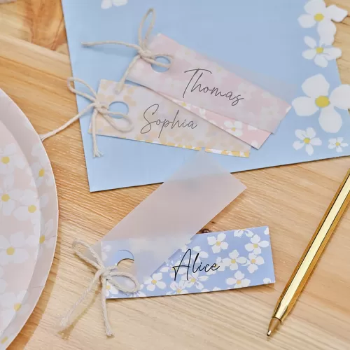 Place Cards Παστέλ με λουλουδάκια - 10τμχ.