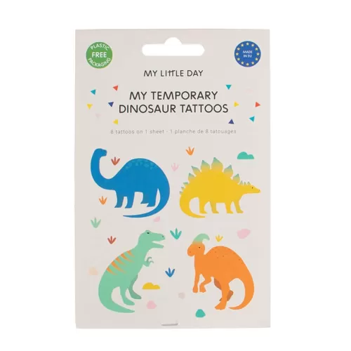 Τατουάζ για παιδιά Δεινόσαυροι παστέλ - 8τμχ.