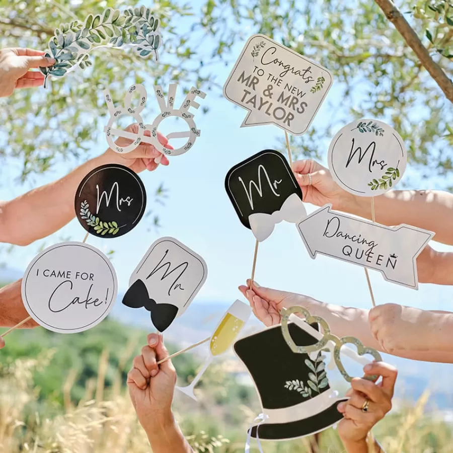 Photo Booth Props - Sage Wedding personalised