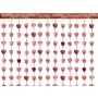 Κουρτίνα διακοσμητική με καρδούλες rose gold - 100x245εκ.