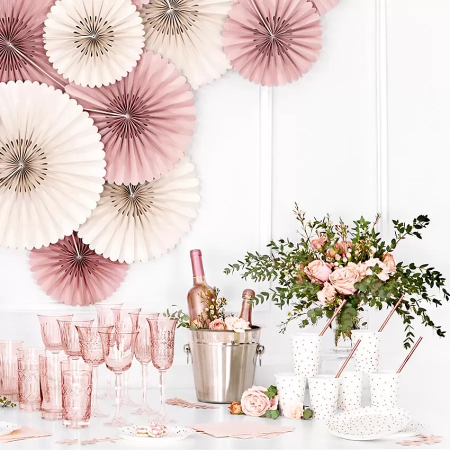 Χάρτινα ποτήρια λευκά με rose gold πουά - 6τμχ. Χάρτινα ποτήρια λευκά με rose gold πουά - 6τμχ.