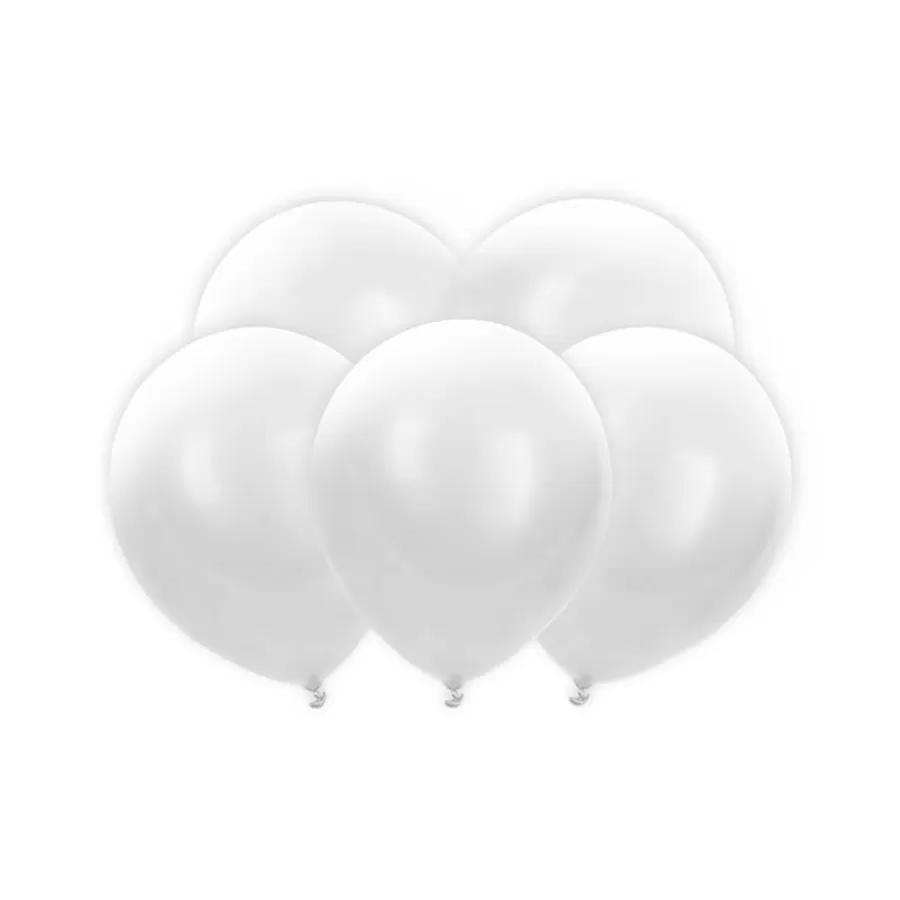 Μπαλόνια λευκά με led - 5τμχ.