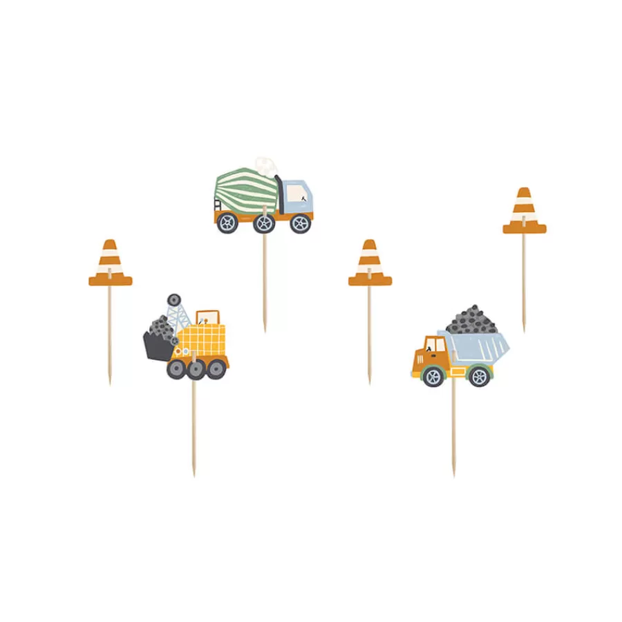 Διακοσμητικά για cupcakes Little Builder - 6τμχ.