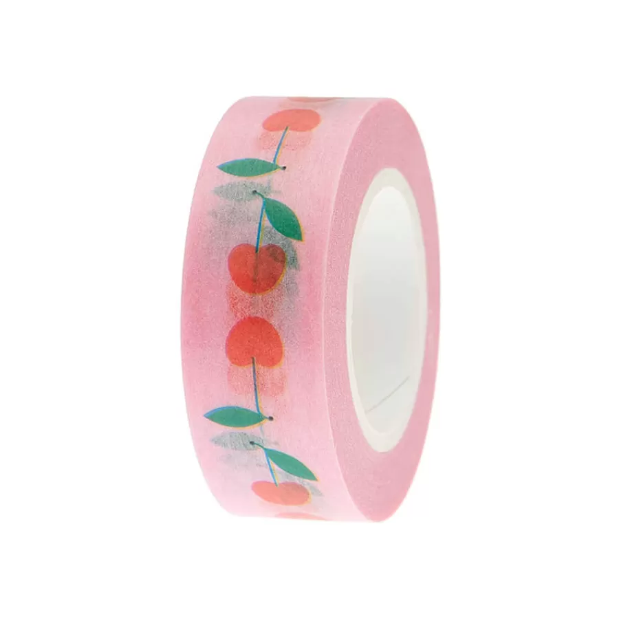 Washi Tape ροζ με Κερασάκια