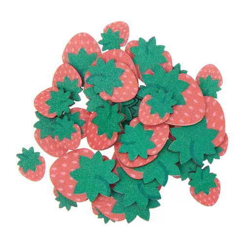 Κονφετί Φράουλες ξύλινες - 36τμχ.