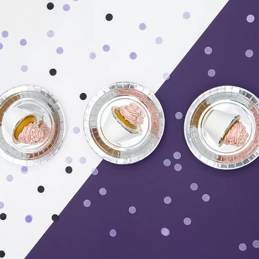 Χάρτινα πιάτα στρογγυλά ασημί - 6τμχ. Χάρτινα πιάτα στρογγυλά ασημί - 6τμχ.