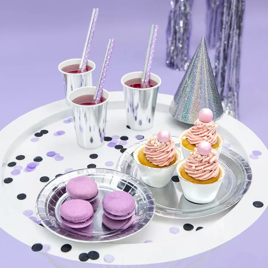 Χάρτινα πιάτα στρογγυλά ασημί - 6τμχ. Χάρτινα πιάτα στρογγυλά ασημί - 6τμχ.